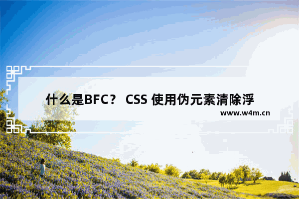 什么是BFC？ CSS 使用伪元素清除浮动的方法