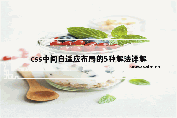 css中间自适应布局的5种解法详解