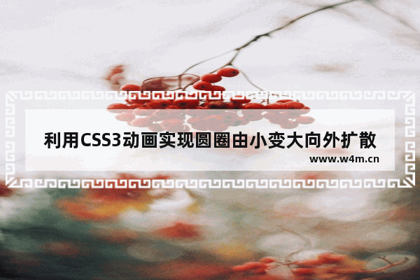 利用CSS3动画实现圆圈由小变大向外扩散的效果实例