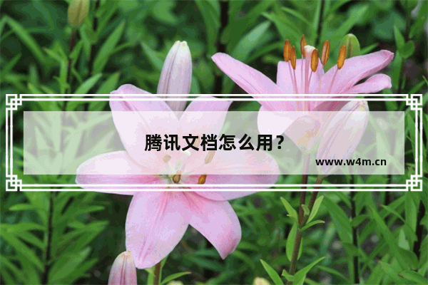 腾讯文档怎么用？