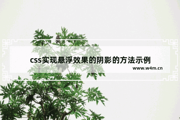 css实现悬浮效果的阴影的方法示例