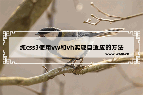 纯css3使用vw和vh实现自适应的方法