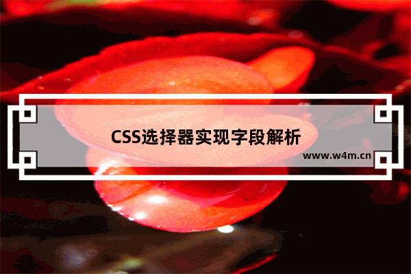 CSS选择器实现字段解析