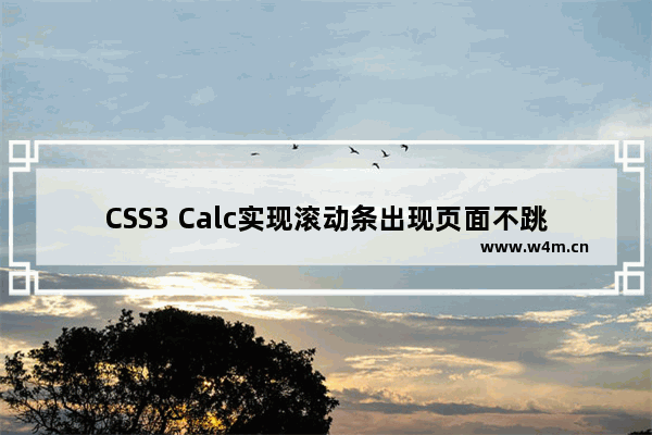 CSS3 Calc实现滚动条出现页面不跳动问题