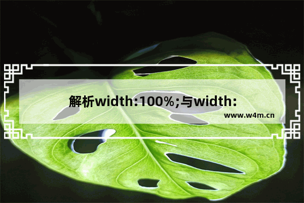 解析width:100%;与width:auto;的区别