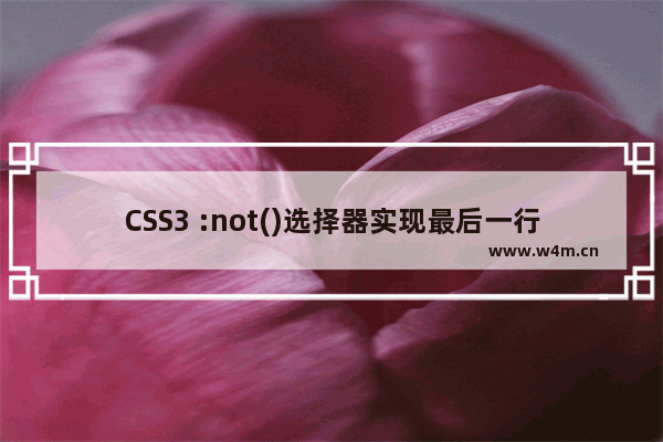 CSS3 :not()选择器实现最后一行li去除某种css样式