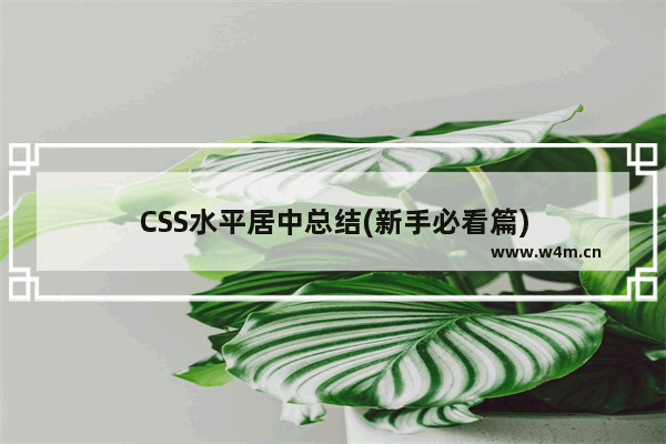 CSS水平居中总结(新手必看篇)