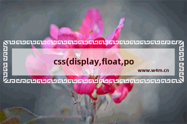 css(display,float,position)深入理解