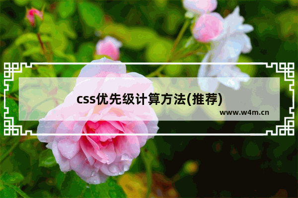 css优先级计算方法(推荐)