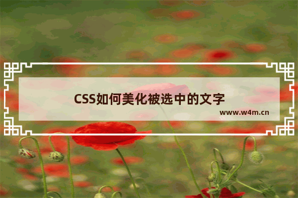 CSS如何美化被选中的文字