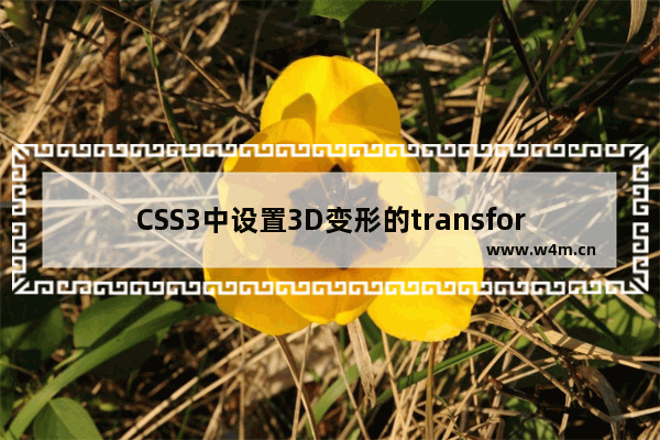 CSS3中设置3D变形的transform-style属性详解