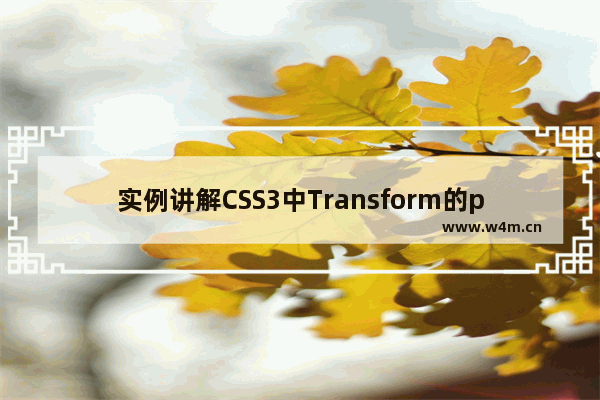 实例讲解CSS3中Transform的perspective属性的用法