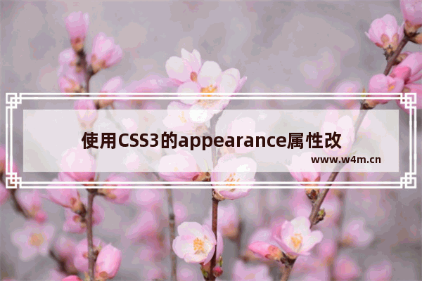 使用CSS3的appearance属性改变元素的外观的方法