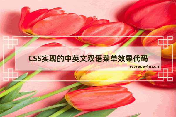 CSS实现的中英文双语菜单效果代码