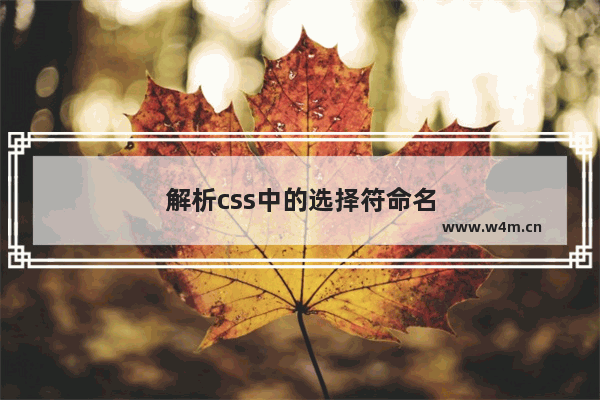 解析css中的选择符命名