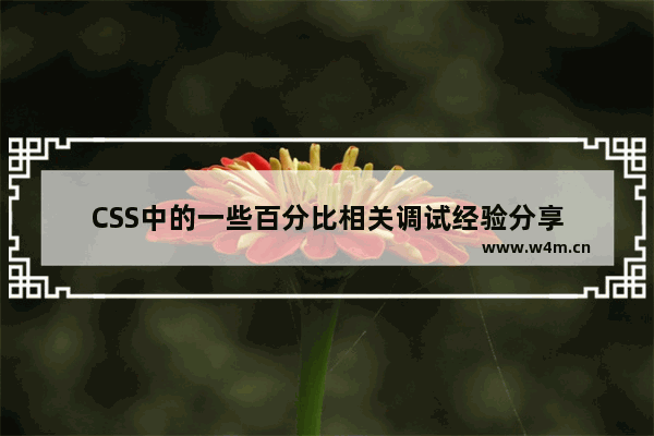 CSS中的一些百分比相关调试经验分享