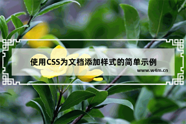 使用CSS为文档添加样式的简单示例