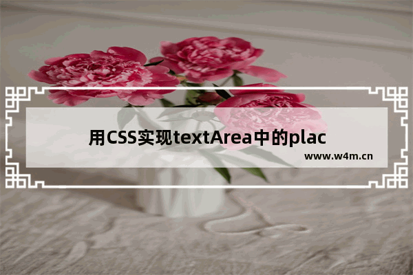 用CSS实现textArea中的placeholder换行功能