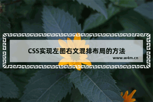 CSS实现左图右文混排布局的方法