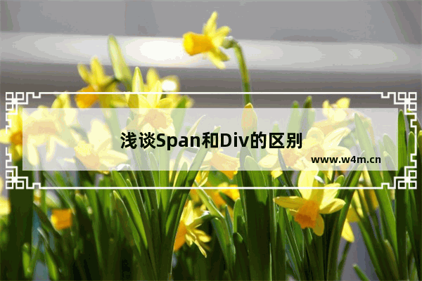 浅谈Span和Div的区别