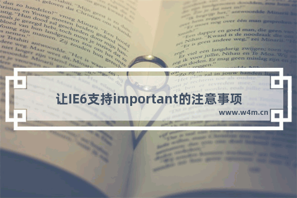 让IE6支持important的注意事项