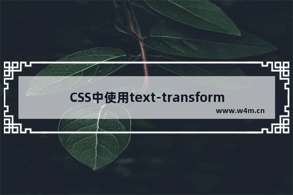 CSS中使用text-transform实现首字母大写