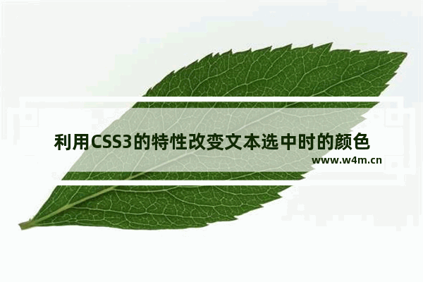 利用CSS3的特性改变文本选中时的颜色