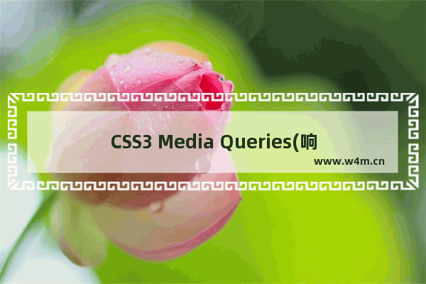 CSS3 Media Queries(响应式布局可以让你定制不同的分辨率和设备)