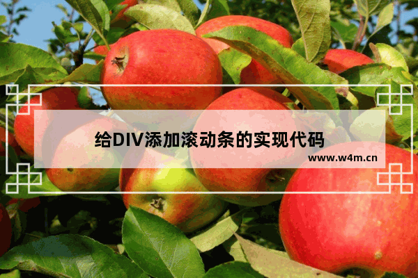 给DIV添加滚动条的实现代码