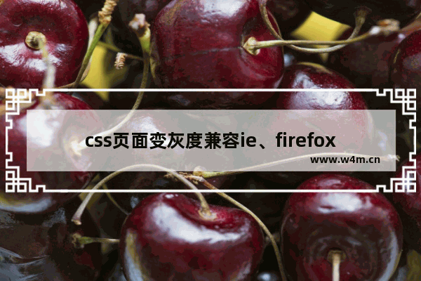 css页面变灰度兼容ie、firefox、chrome、opera、safari实现样式