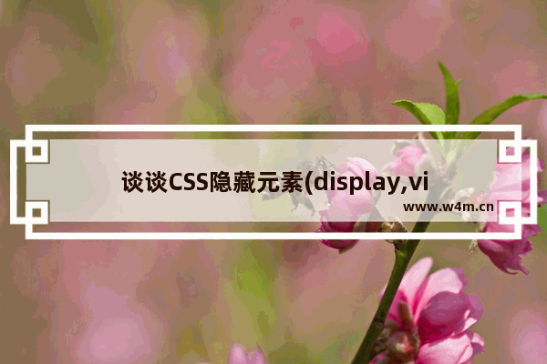 谈谈CSS隐藏元素(display,visibility)的区别