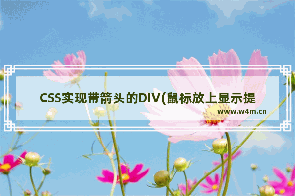 CSS实现带箭头的DIV(鼠标放上显示提示框)