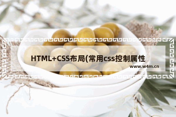 HTML+CSS布局(常用css控制属性)小结