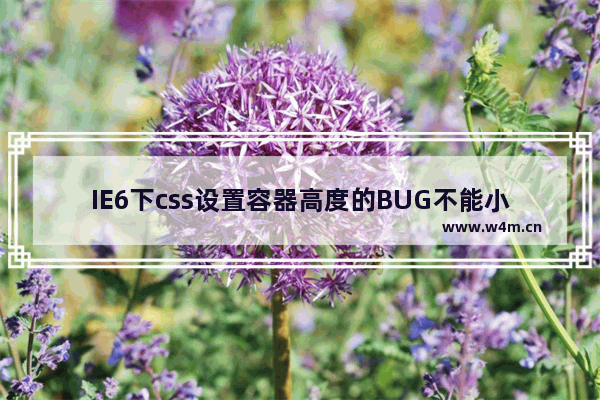 IE6下css设置容器高度的BUG不能小于某个值