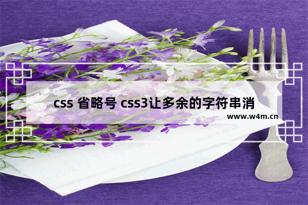 css 省略号 css3让多余的字符串消失并附加省略号的实现代码