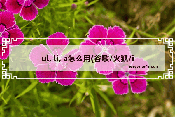 ul, li, a怎么用(谷歌/火狐/ie6/7/8)中测试