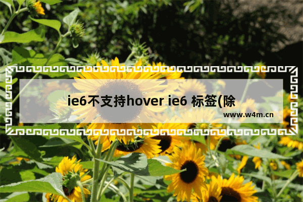 ie6不支持hover ie6 标签(除a标签)不支持伪类:hover解决方案