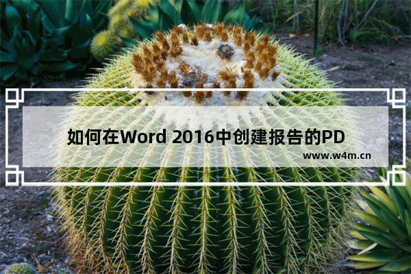 如何在Word 2016中创建报告的PDF或XPS版本？