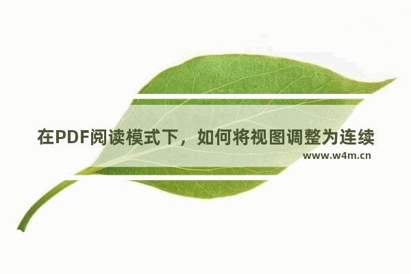 在PDF阅读模式下，如何将视图调整为连续阅读？