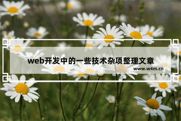 web开发中的一些技术杂项整理文章