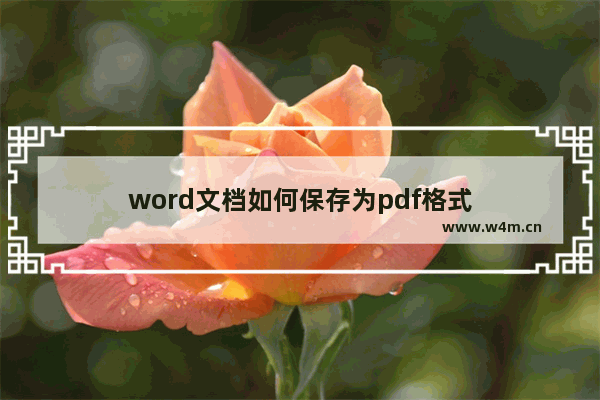 word文档如何保存为pdf格式