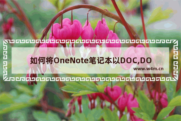 如何将OneNote笔记本以DOC,DOCX,PDF格式保存