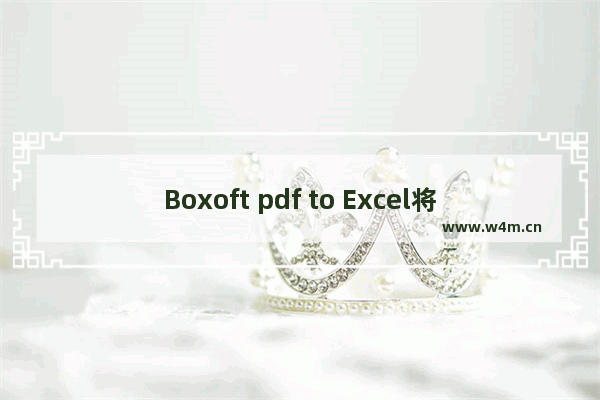 Boxoft pdf to Excel将PDF内容转换为表格数据的方法