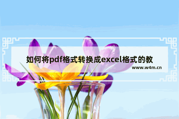 如何将pdf格式转换成excel格式的教程