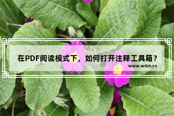 在PDF阅读模式下，如何打开注释工具箱？