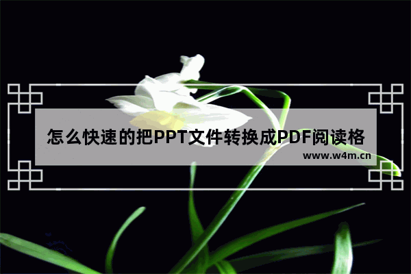 怎么快速的把PPT文件转换成PDF阅读格式