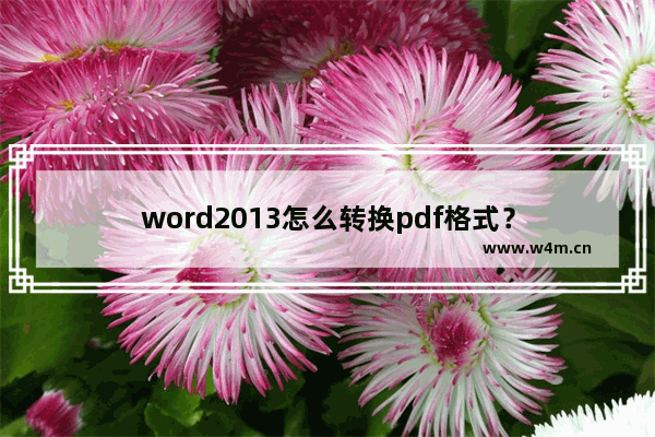 word2013怎么转换pdf格式？