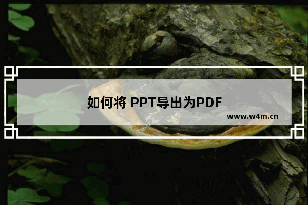 如何将 PPT导出为PDF