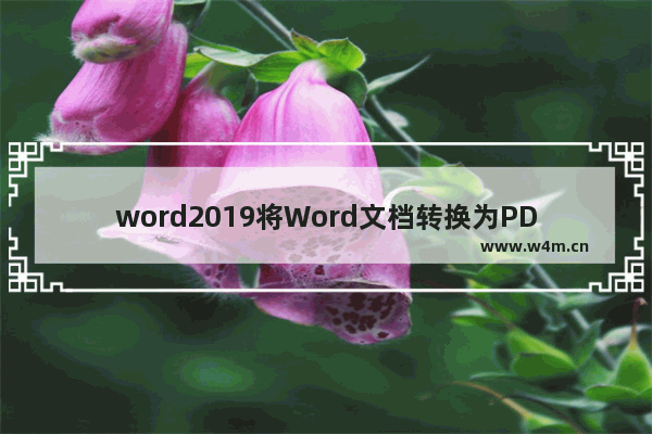 word2019将Word文档转换为PDF格式的方法