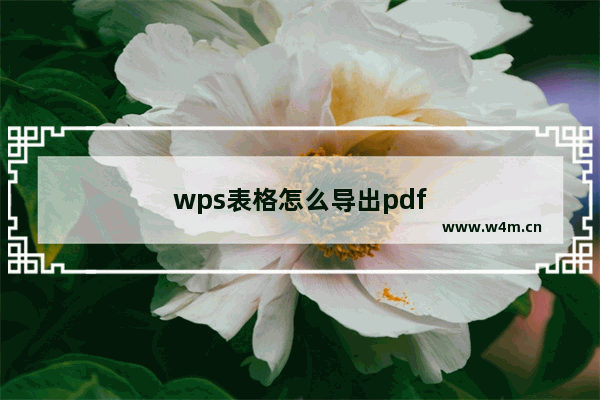 wps表格怎么导出pdf